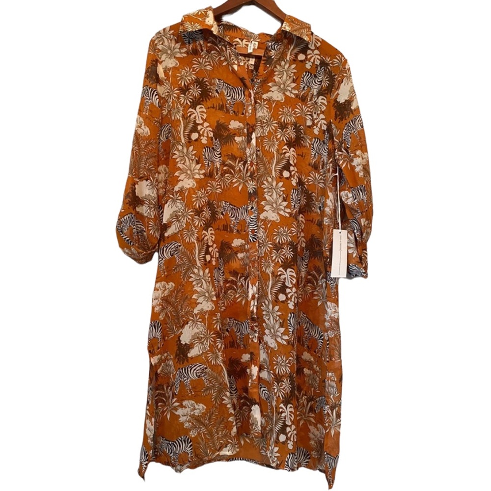 Live 4 Truth Button Front Zebra Print Sheer Dress